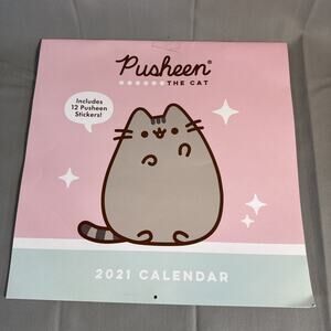 Pusheen 2021 Calendar Open Used No Stickers And Writing On One Page